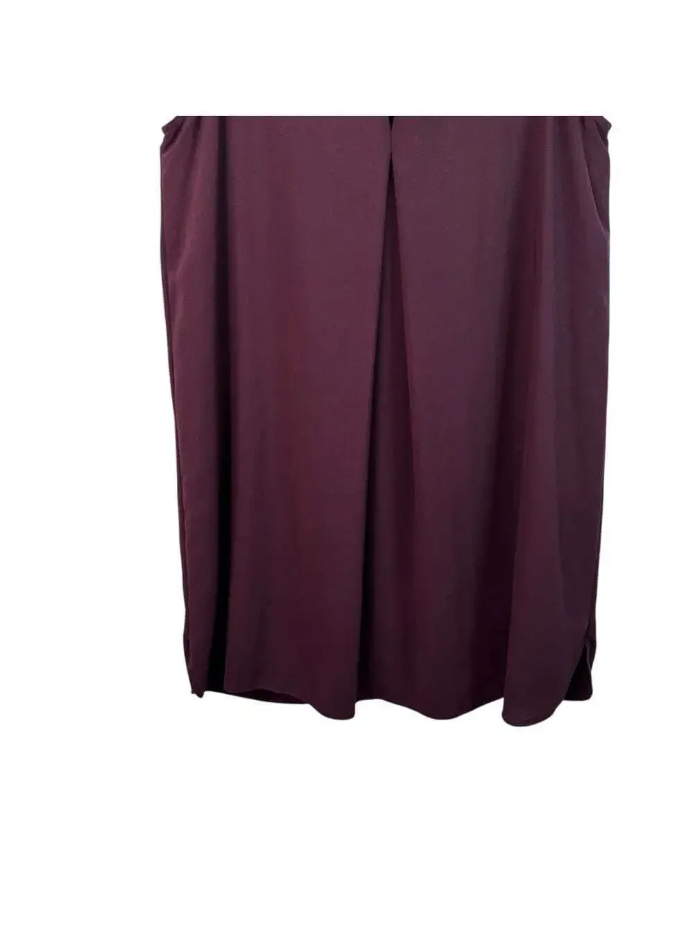 Aritzia Monge Dress Burgundy Sleeveless V Neck Silk Trim Midi Cocktail Party Med